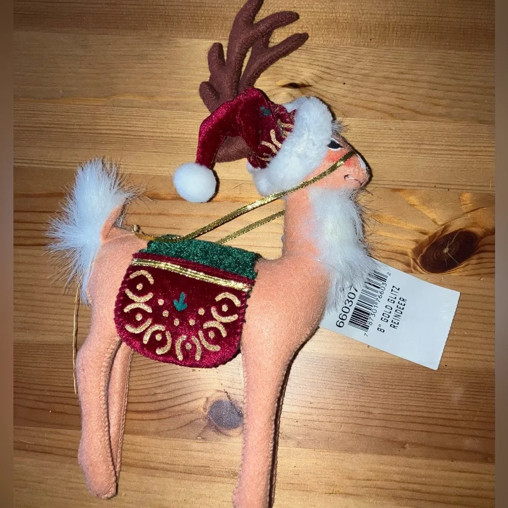 NWT Annalee 8 inch Gold Glitz Reindeer #660307